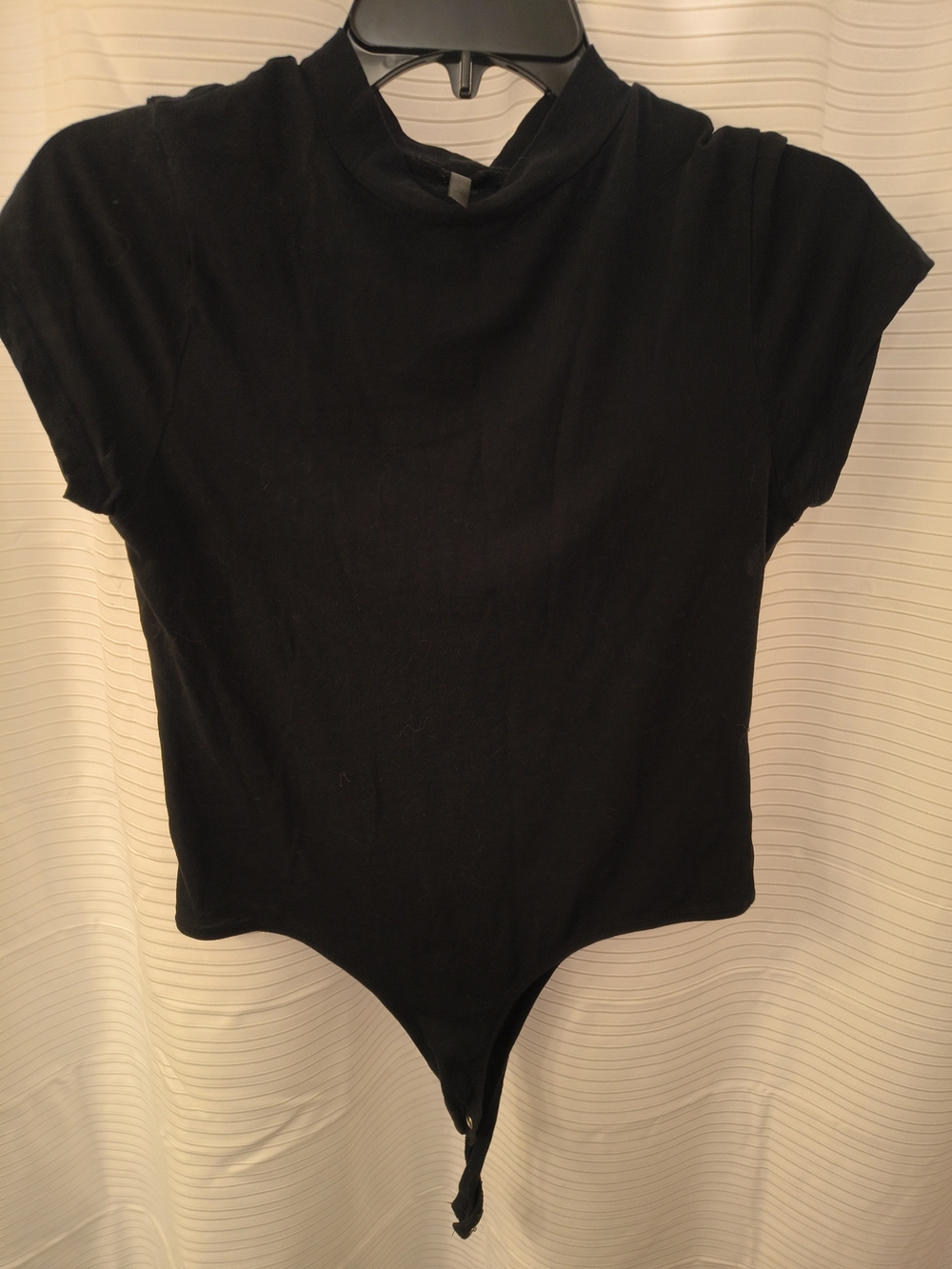 Splash Black Short-Sleeve Mock Neck Bodysuit